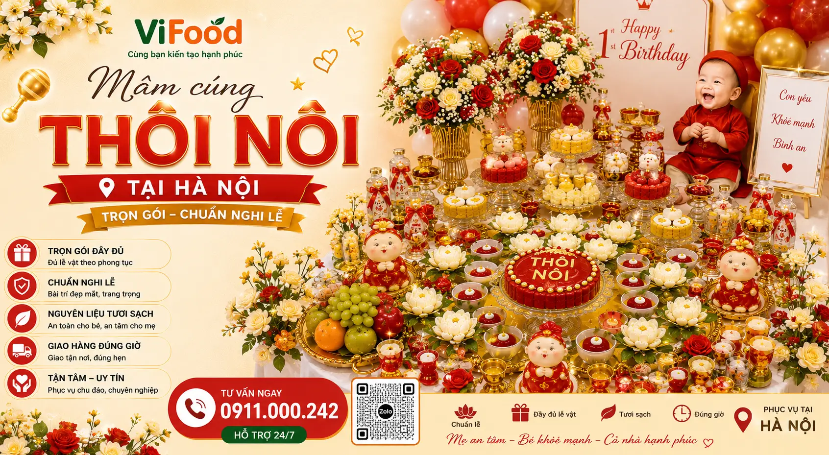 Đặt Mâm Cúng Thôi Nôi Nhanh Chóng, Tiện Lợi Tại Hà Nội