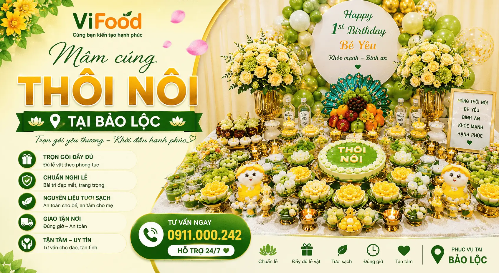 Mâm Cúng Thôi Nôi Chất Lượng – Giá Hợp Lý Tại Bảo Lộc