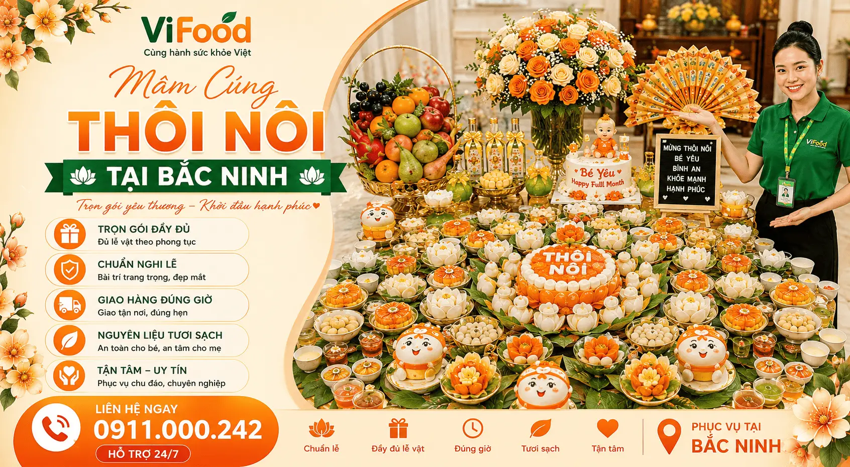 Mâm Cúng Thôi Nôi Trọn Gói Uy Tín, Giao Tận Nơi Tại Bắc Ninh