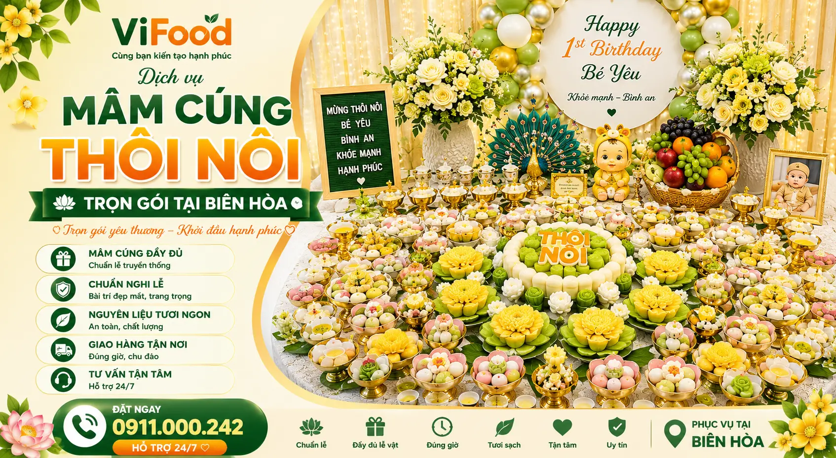 Mâm Cúng Thôi Nôi Trọn Gói Từ A Đến Z Tại Biên Hòa