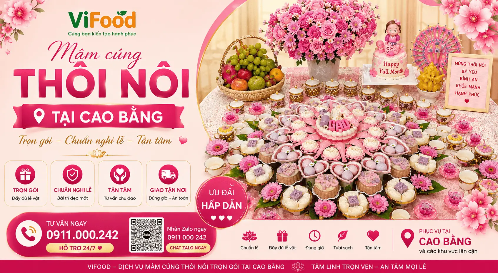 Mâm Cúng Thôi Nôi Chuẩn Phong Tục Việt Nam Tại Cao Bằng